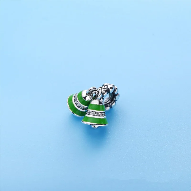 (bilde for) PANDORA Green Bells Pendant Charm - 791230A - Vis 3