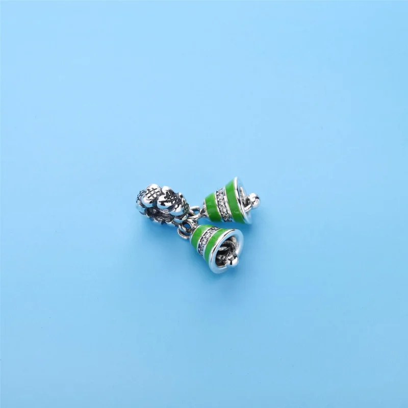(bilde for) PANDORA Green Bells Pendant Charm - 791230A - Vis 4