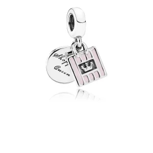 (bilde for) Pandora Handlepose sølv dingle med rosa emalje - 791985EN40