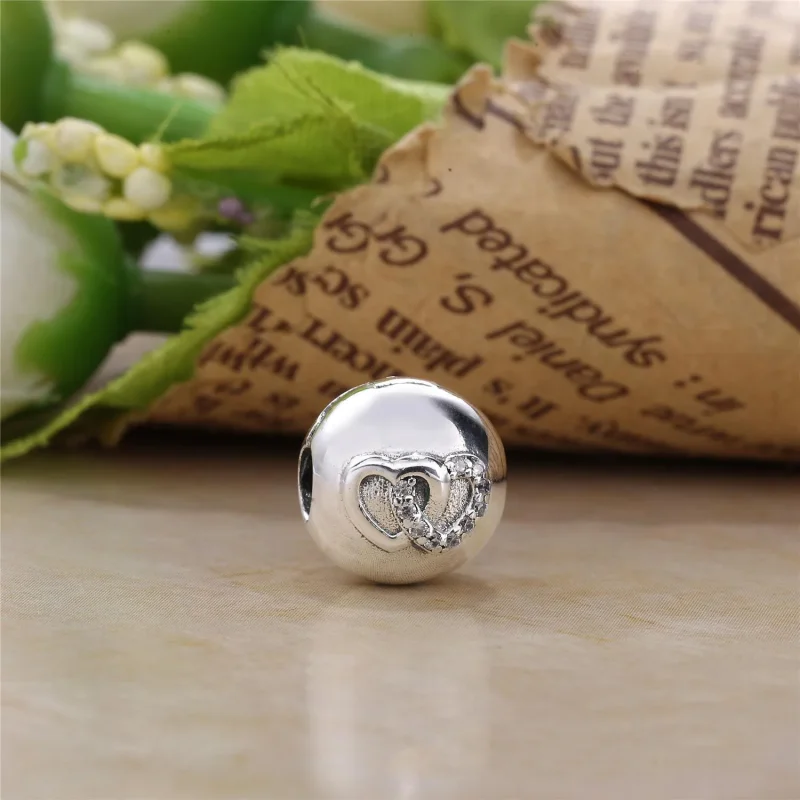 (bilde for) PANDORA Heart Bond, klar CZ Clip - 792150cz - Vis 2