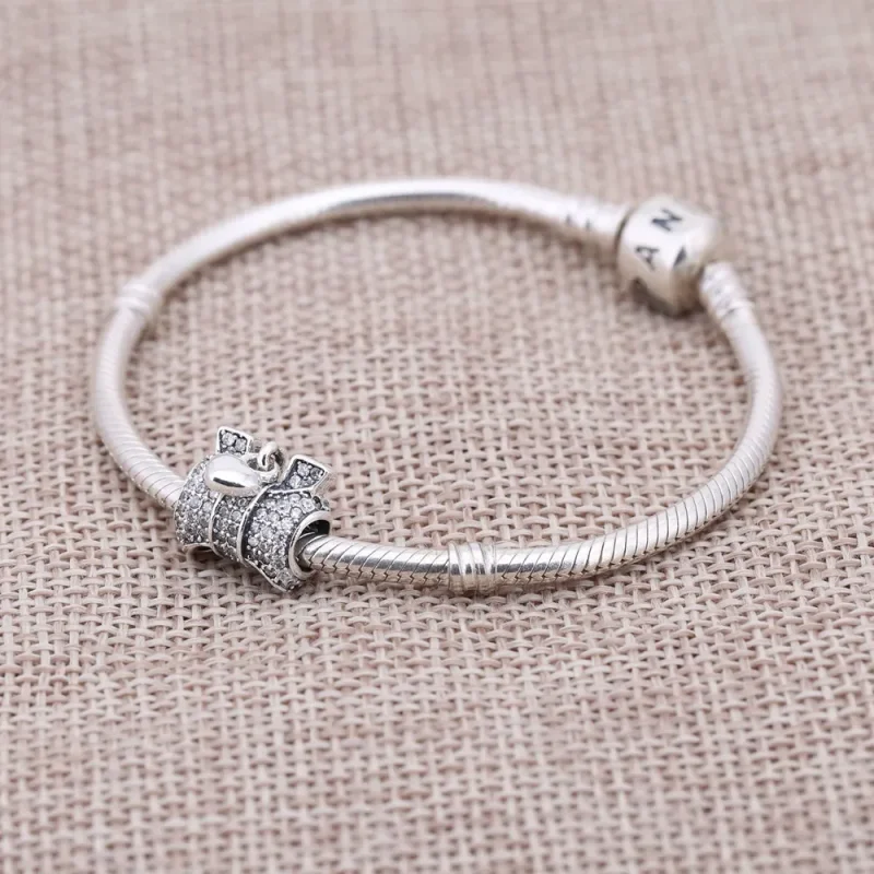 (bilde for) Pandora Heart & Bow Charm - 791776CZ - Vis 2