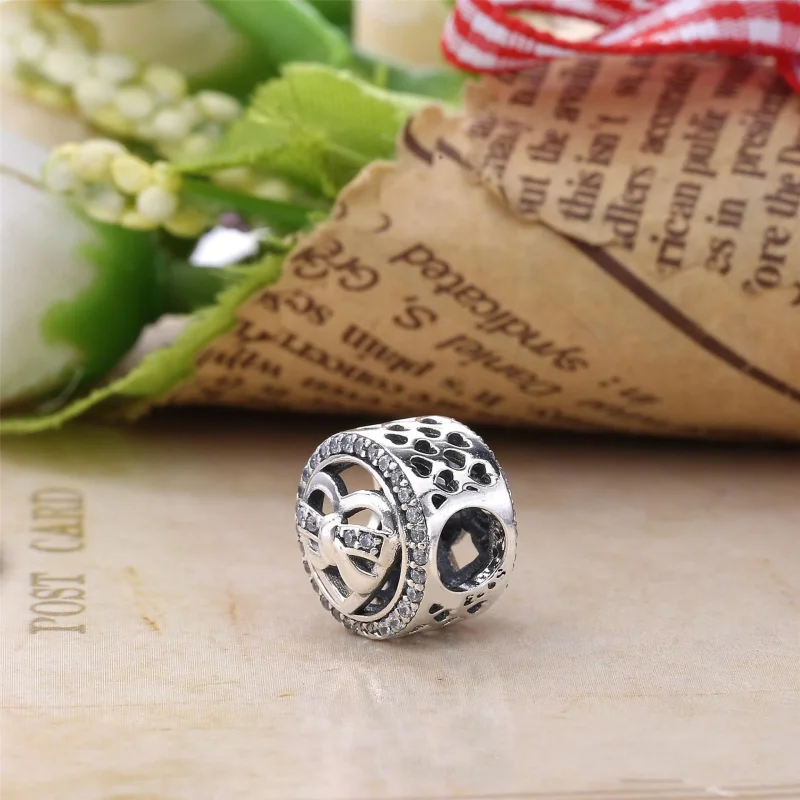 (bilde for) Pandora Heart silver charm with clear cubic zirconia - 792146CZ - Vis 3