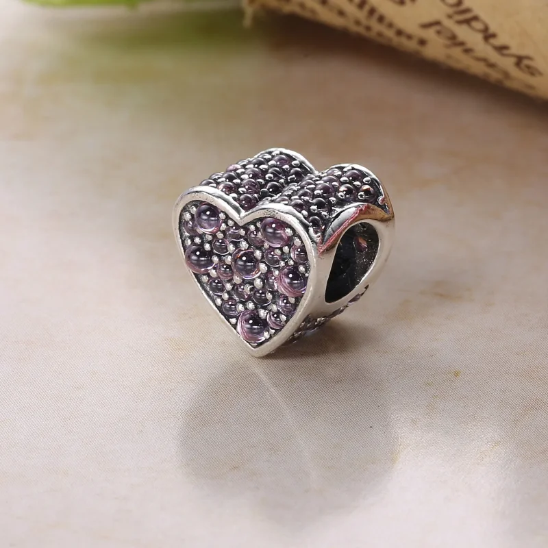 (bilde for) Pandora Heart silver charm with pink cubic zirconia - 792069PCZ - Vis 4