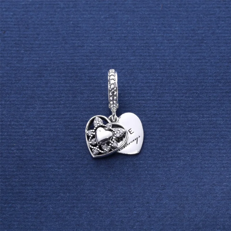 (bilde for) Pandora Hjerte sølv dingler med klare cubic zirconia - 792099CZ - Vis 2