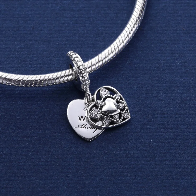 (bilde for) Pandora Hjerte sølv dingler med klare cubic zirconia - 792099CZ - Vis 3