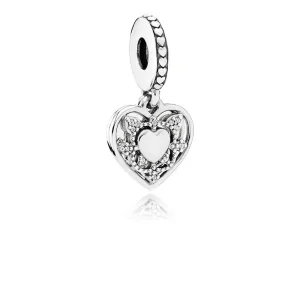 (bilde for) Pandora Hjerte sølv dingler med klare cubic zirconia - 792099CZ