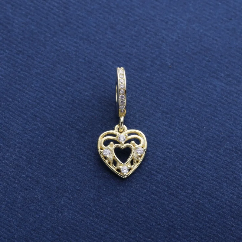 (bilde for) Pandora Hjertegull dingler med klare cubic zirconia - 751001CZ - Vis 2