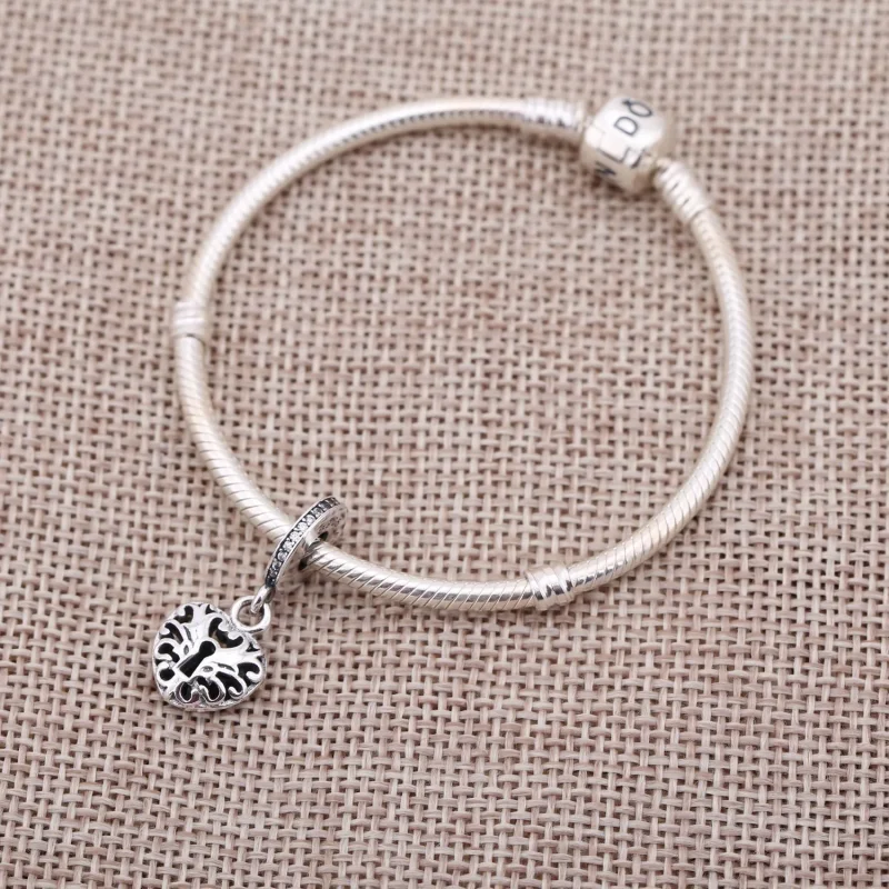 (bilde for) Pandora Hjertehengelås sølv dingler med klare cubic zirconia - 791876CZ - Vis 2
