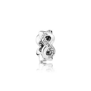 (bilde for) Pandora Infinity sølv spacer med klar cubic zirconia - 792101CZ