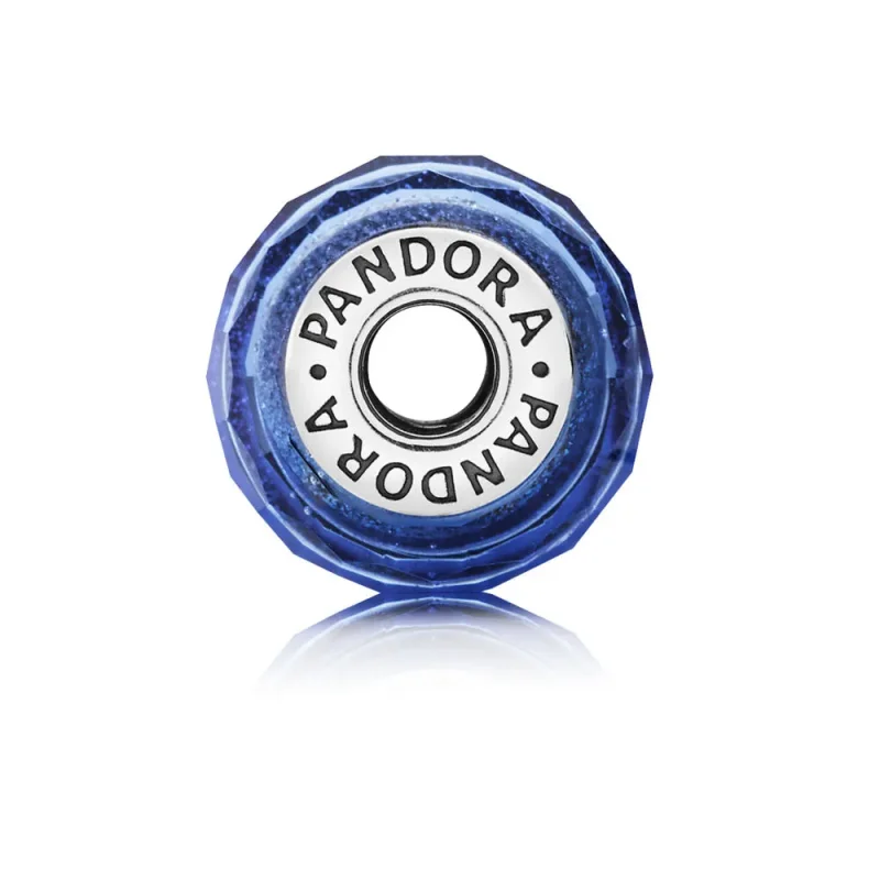 (bilde for) Pandora Iridescent Blue Faceted Glass Charm - 791646 - Vis 2