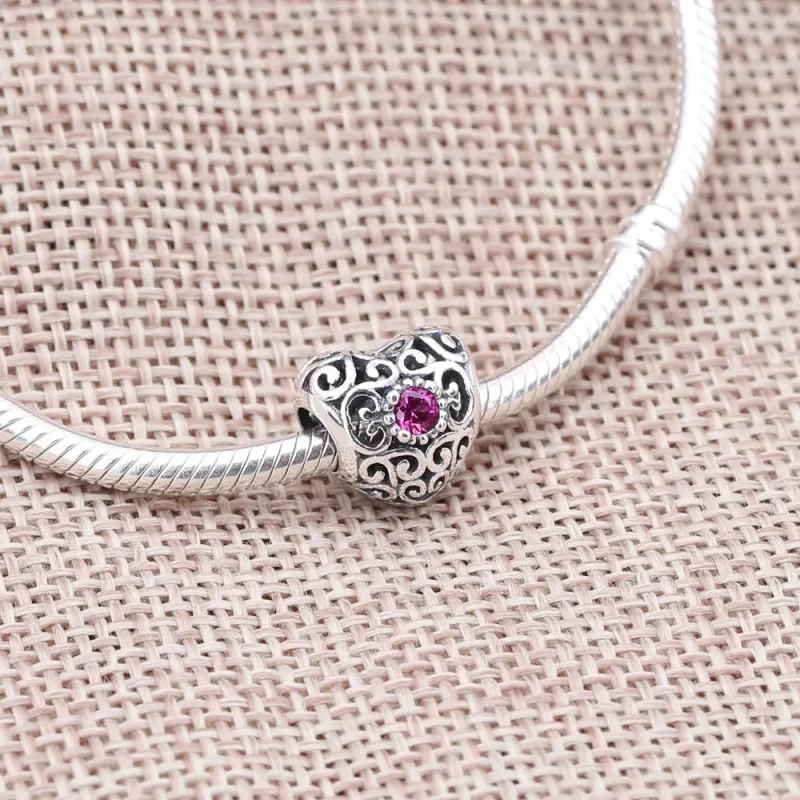 (bilde for) Pandora July Signature Heart Charm - 791784SRU - Vis 2
