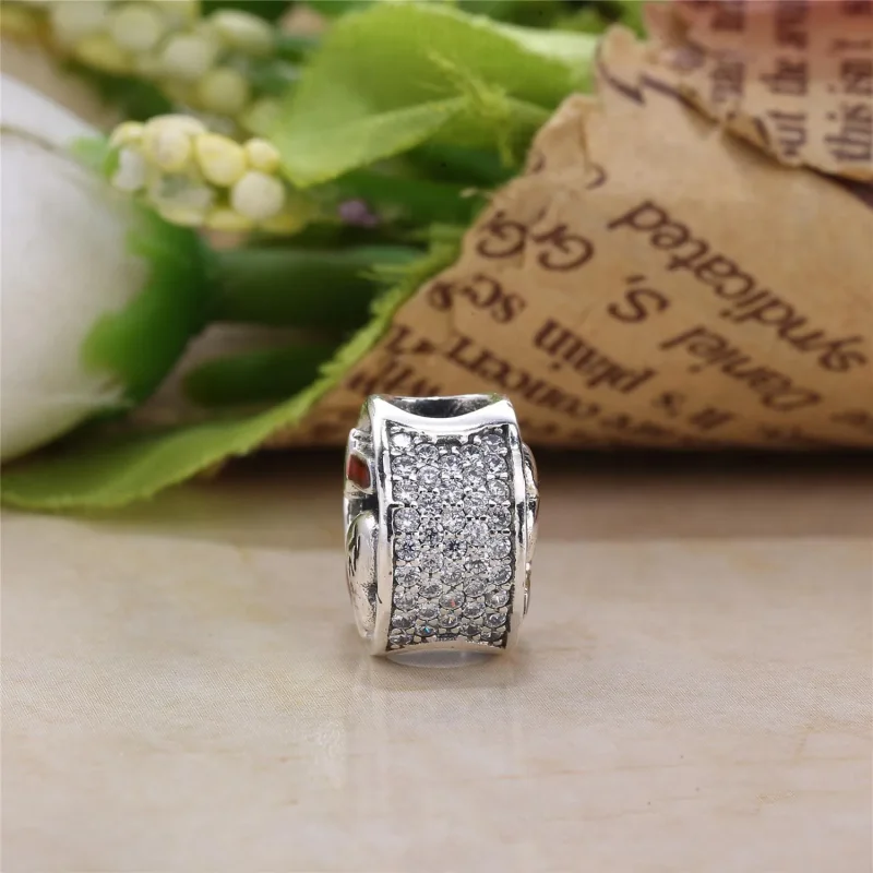 (bilde for) Pandora Kiss silver charm with red, black enamel and clear cubic zirconia - 7963 - Vis 4