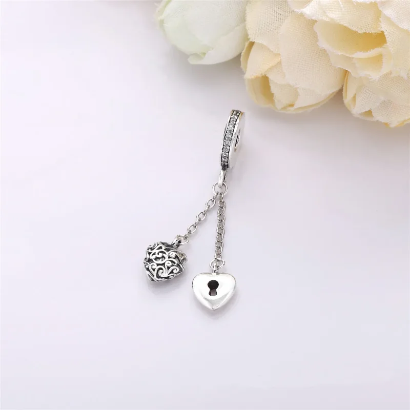 (bilde for) Pandora Kjede hjerter sølv dingler med klare cubic zirconia - 797642CZ - Vis 2