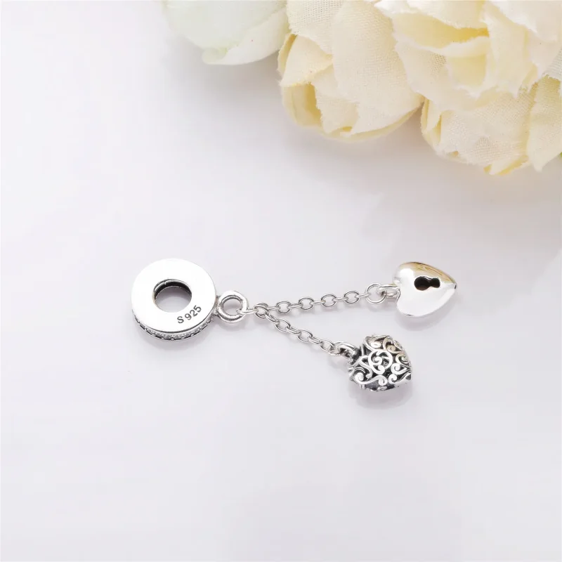 (bilde for) Pandora Kjede hjerter sølv dingler med klare cubic zirconia - 797642CZ - Vis 3