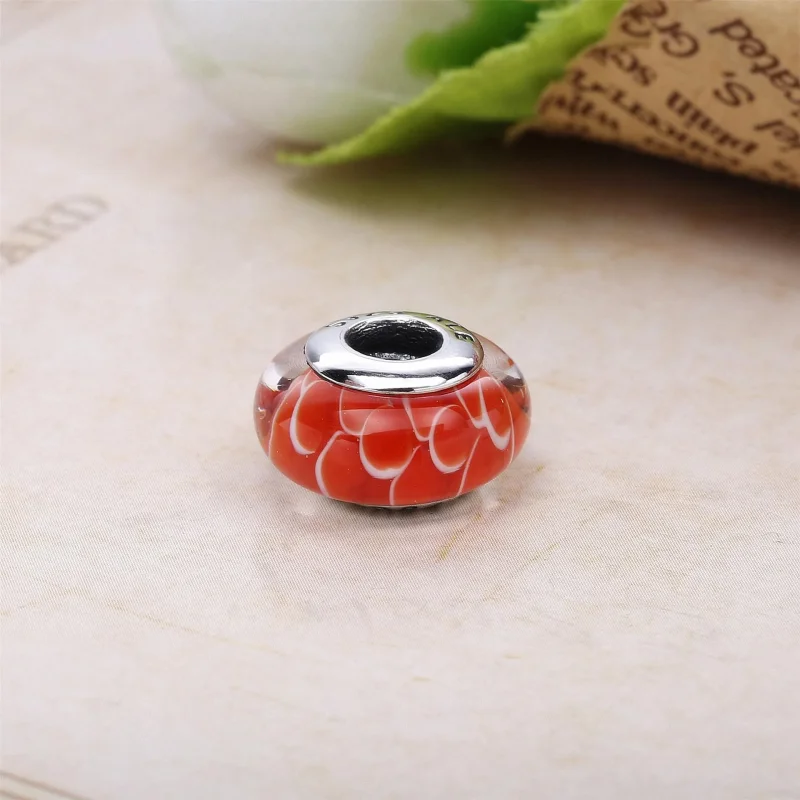 (bilde for) Pandora Koinobori silver charm with white, red and transparent Murano glass - 79 - Vis 3