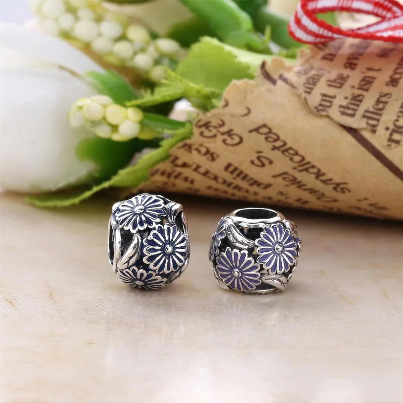 (bilde for) Pandora Lavender Daisy Meadow Charm - 791487EN66 - Vis 4