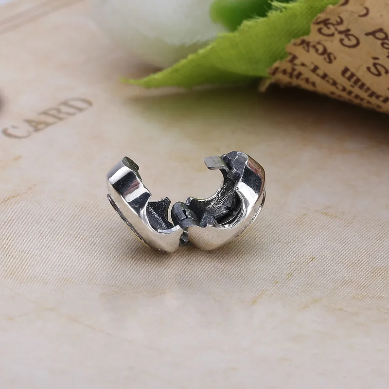 (bilde for) PANDORA logo silver clip with 14k and clear cubic zirconia - 796229CZ - Vis 3