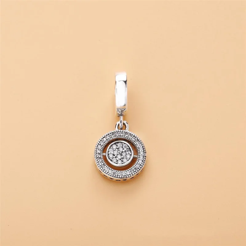 (bilde for) PANDORA-logoen dingler i sølv med klare cubic zirconia - 797430CZ - Vis 2