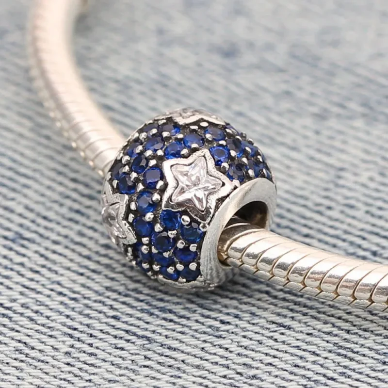 (bilde for) Pandora Midnight Blue Follow the Stars Charm - 791382CZ - Vis 2
