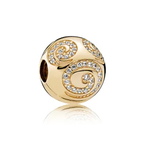 (bilde for) PANDORA Mikke Mus Gold Swirl Charm Clip - 7501055890729P
