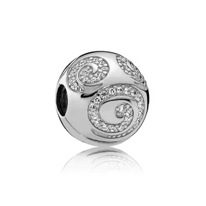 (bilde for) PANDORA Mikke Mus Silver Swirl Charm Clip - 7501055890729PY
