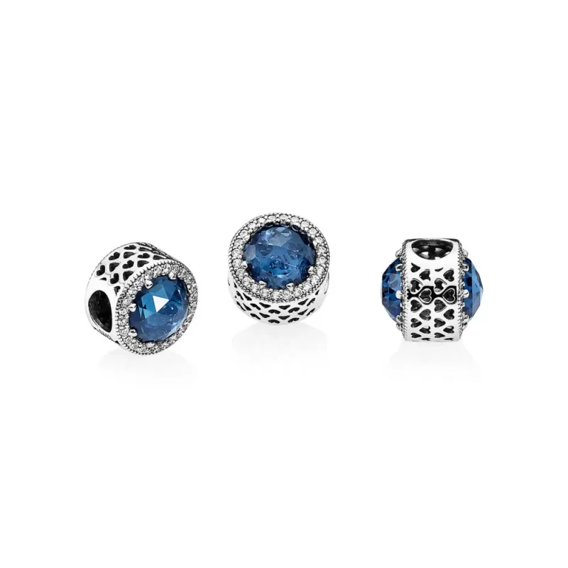 (bilde for) Pandora Moonlight Blue Radiant Hearts Charm - 791725NMB - Vis 4