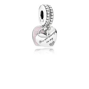 (bilde for) PANDORA Mother Datter Hearts Myk Rosa Emalje Clea Dangle - 792072en40