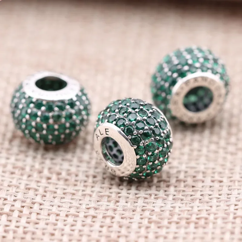 (bilde for) Pandora Mørkegrønn pavé-kule, charm - 791051CZN - Vis 2