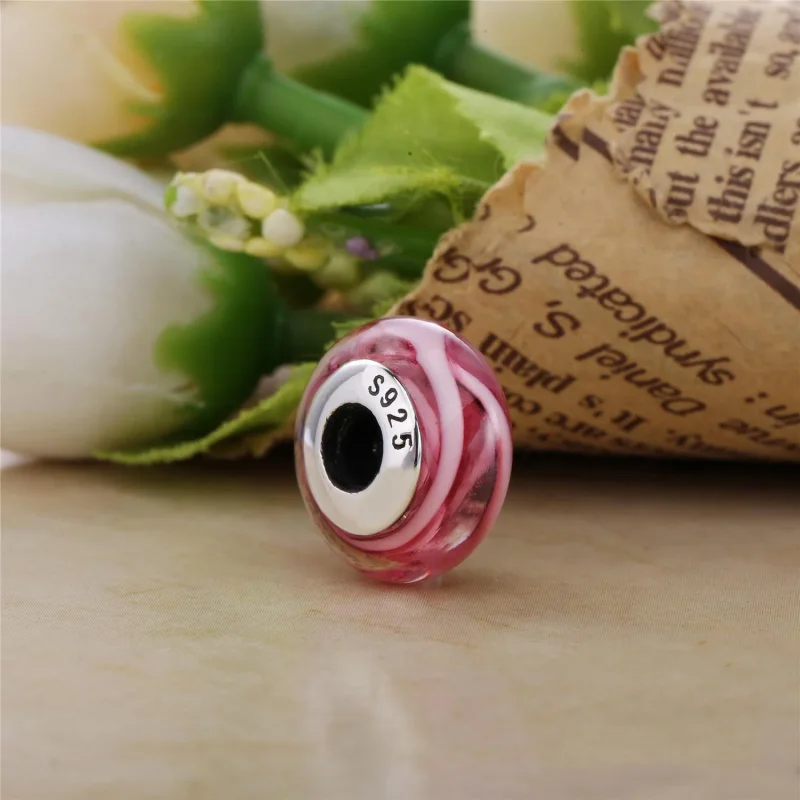 (bilde for) PANDORA Murano-sjarme i rosa glass - PL00068-1 - Vis 2