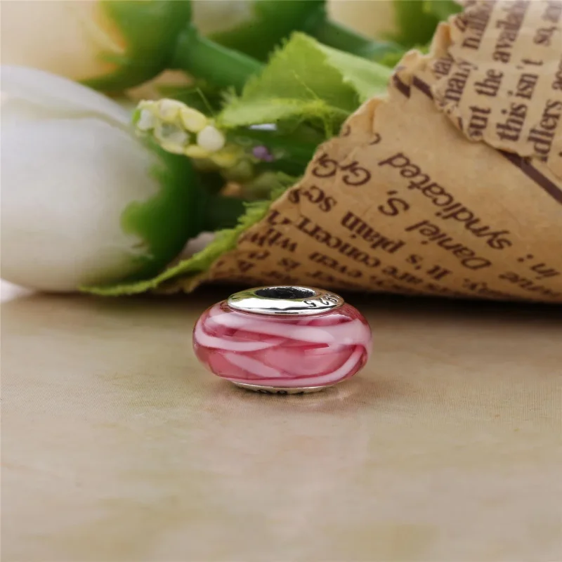 (bilde for) PANDORA Murano-sjarme i rosa glass - PL00068-1 - Vis 3