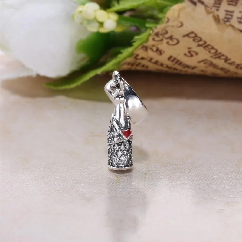 (bilde for) Pandora Musserende vin sølv dingler med klar cubic zirconia og rød emalje - 7921 - Vis 2