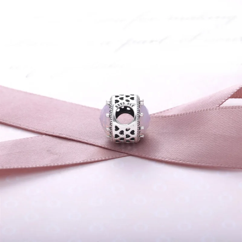 (bilde for) Pandora Opalescent Pink Radiant Hearts Charm - 791725NOP - Vis 3