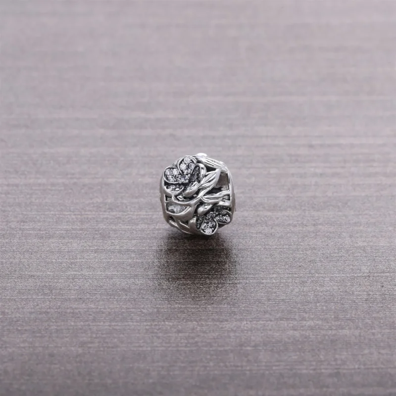 (bilde for) Pandora Pavé Mystic Floral Openwork Charm - 791419CZ - Vis 4