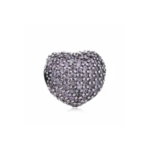 (bilde for) PANDORA Pavé Open My Heart Clip, Rosa CZ - 791427pczA
