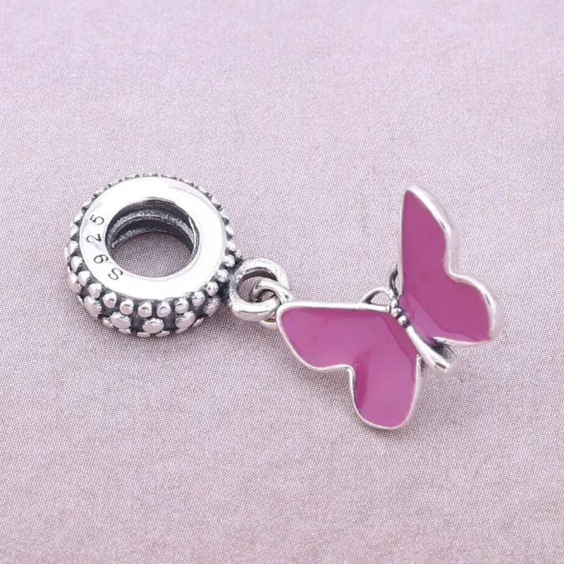 (bilde for) PANDORA Pink Butterfly Dingle - PJ00113-1 - Vis 2