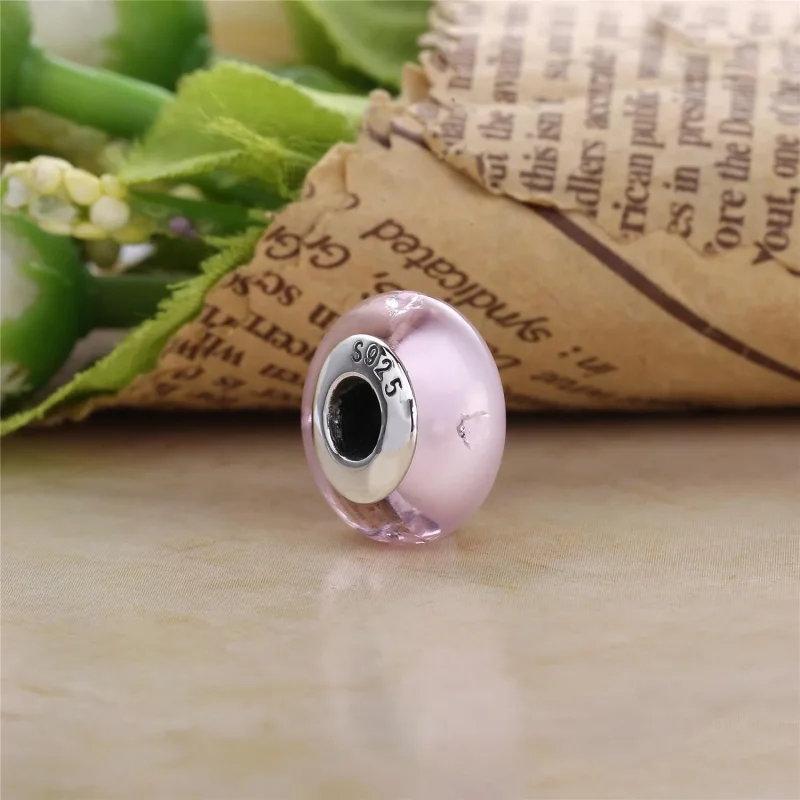 (bilde for) Pandora Pink Heart Glass Charm - 791632PCZ - Vis 4
