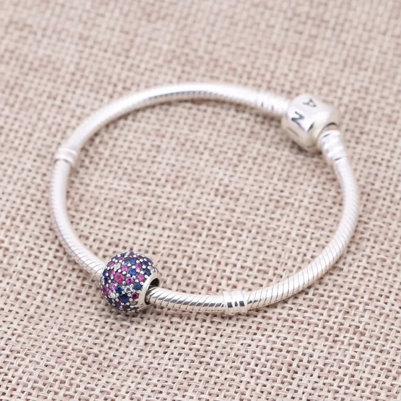 (bilde for) Pandora Pink Mix Pavé Ball Charm - 791261ACZMX - Vis 2