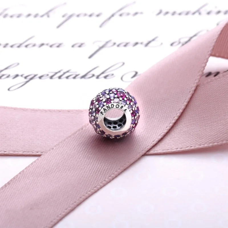(bilde for) Pandora Pink Mix Pavé Ball Charm - 791261ACZMX - Vis 4