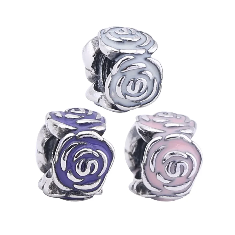 (bilde for) PANDORA Pink Rose Charm Clip - 791291EN40 - Vis 5