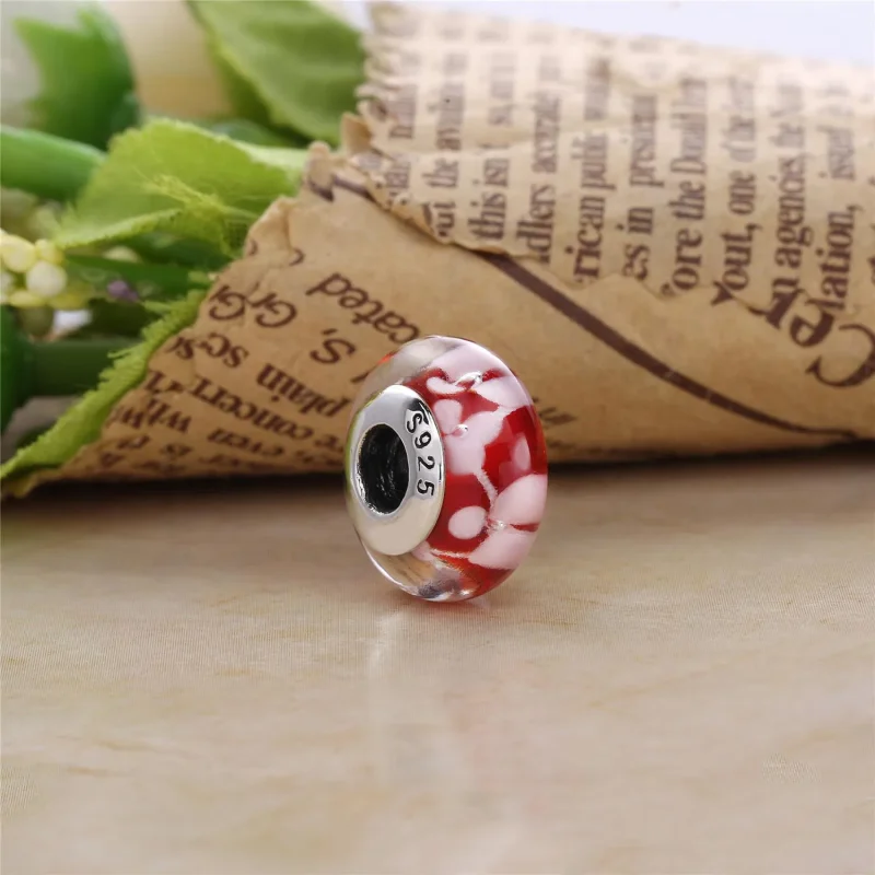 (bilde for) PANDORA Plommeblomst Glass Murano Charm - PL00065-1 - Vis 2