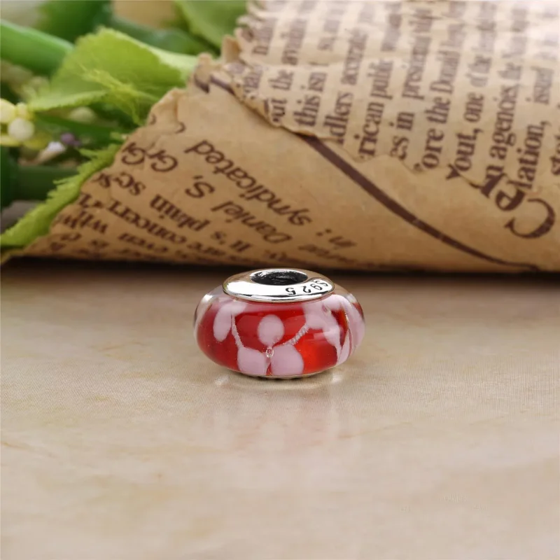(bilde for) PANDORA Plommeblomst Glass Murano Charm - PL00065-1 - Vis 3