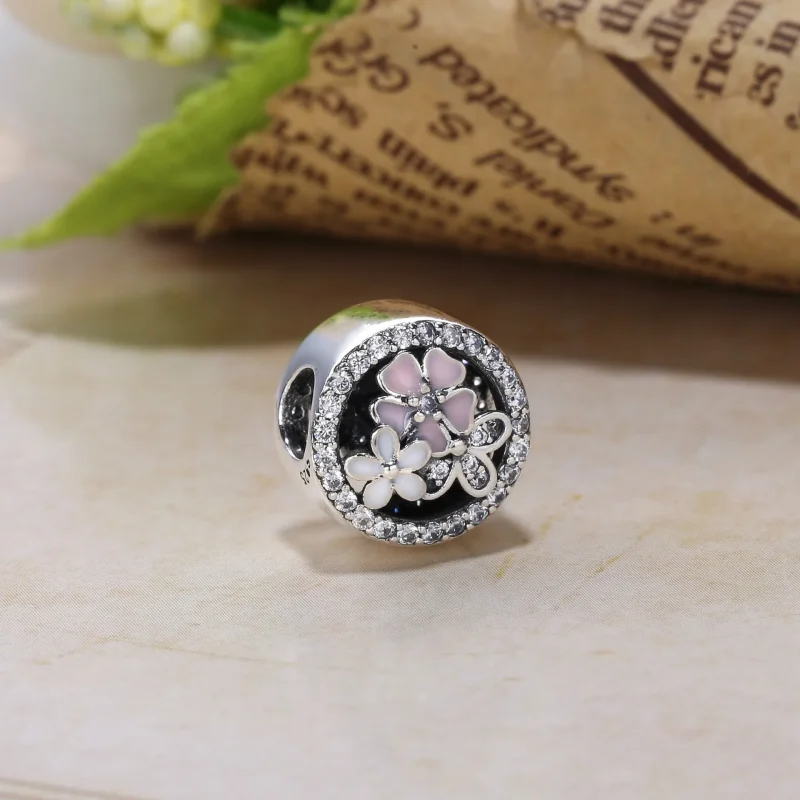(bilde for) PANDORA poetiske blomster, blandede emaljer og klar Cz Charm - PX00275-1 - Vis 3