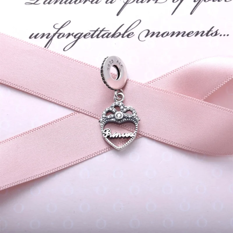 (bilde for) PANDORA Princess Crown Heart Pendant Charm - 791962cz - Vis 2