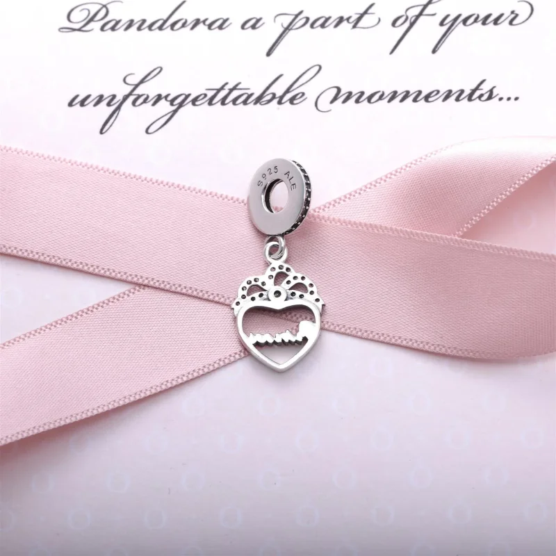 (bilde for) PANDORA Princess Crown Heart Pendant Charm - 791962cz - Vis 3