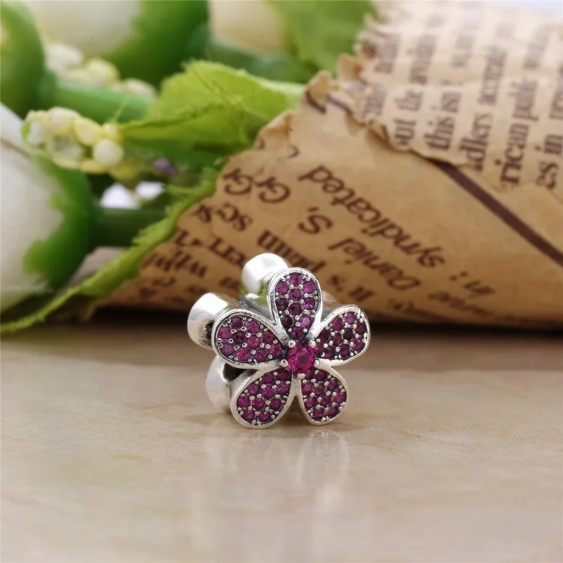(bilde for) PANDORA Purple Dazzling Daisy Charm - 791480CZA - Vis 2