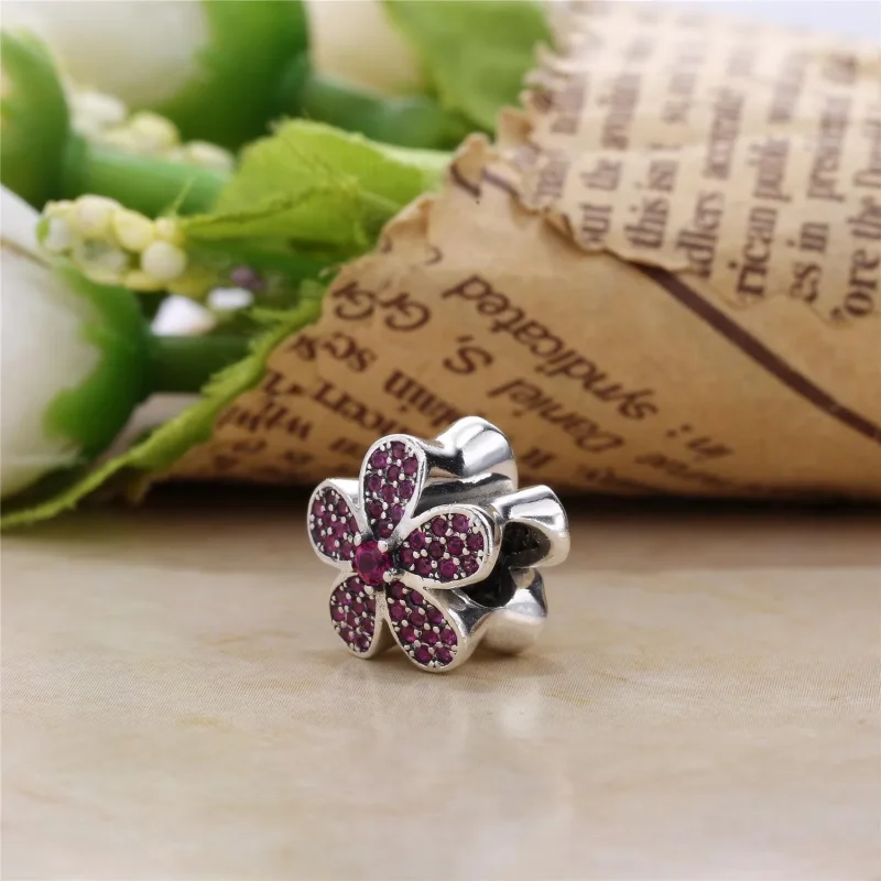 (bilde for) PANDORA Purple Dazzling Daisy Charm - 791480CZA - Vis 3