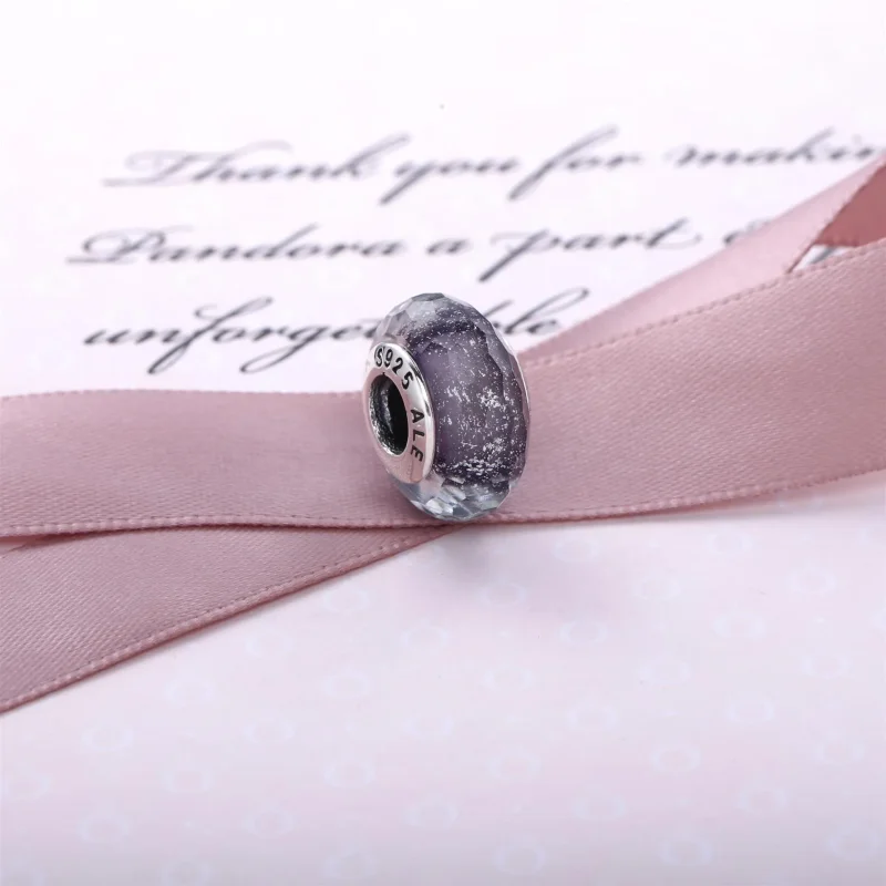 (bilde for) Pandora Purple Shimmer Glass Charm - 791651 - Vis 2