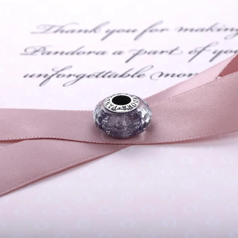 (bilde for) Pandora Purple Shimmer Glass Charm - 791651 - Vis 3