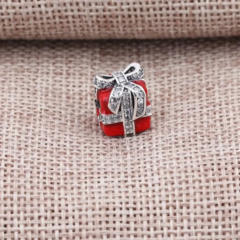 (bilde for) Pandora Rød gnistrende overraskelse Charm - 791772CZ - Vis 2