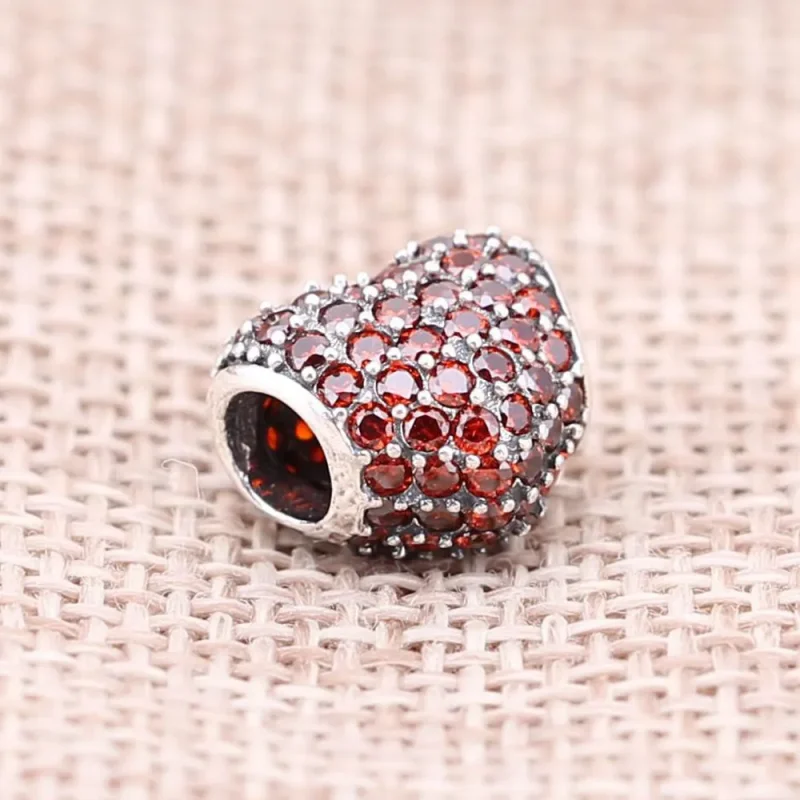 (bilde for) Pandora Rødt, pavé hjerte, charm - 791052CZR - Vis 2